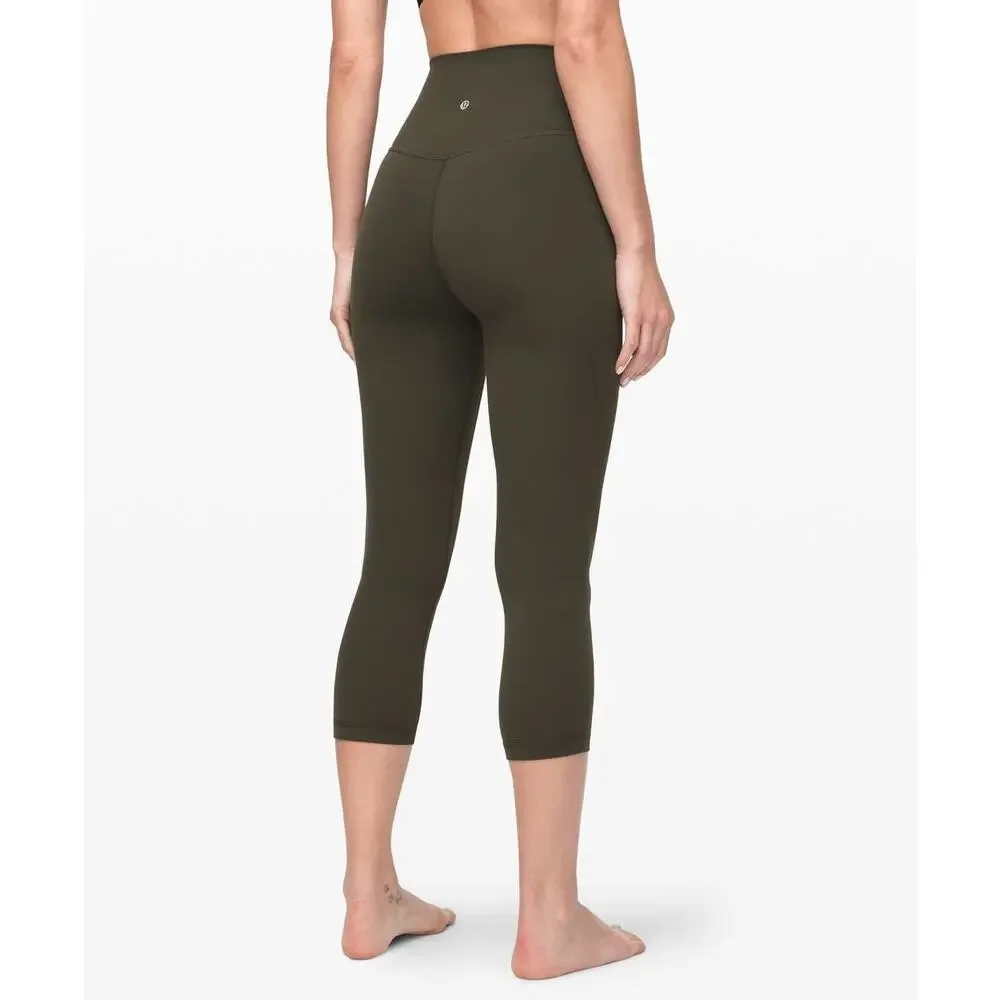 Lululemon Align Crop Leggings 21" Dark Olive Green size 10 - Picture 3 of 8